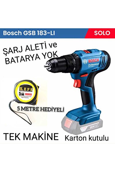Bosch Gsb 183 Li Darbeli Matkap Vidalama (SOLO) BATARYA VE ŞARJ ALETİ YOKTUR..