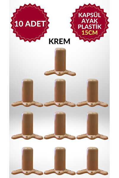 MKLAKS 15cm Kapsül Bohem Ayak (KREM) Koltuk Mobilya Masa Baza Ayak 10lu Paket...