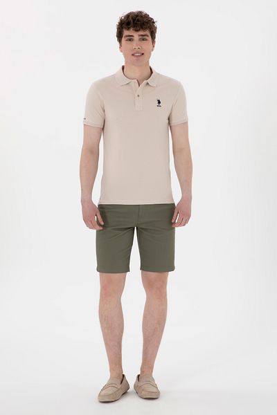 U.S. Polo Assn. Ανδρικό σκούρο χακί υφαντό σορτς 50299172-VR111