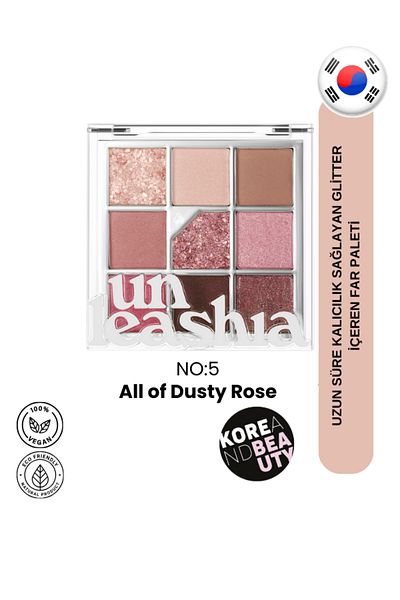 UNLEASHIA Dusty Rose Glitter Eyeshadow Palette No. 5