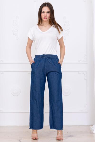 SENSTIL Pantaloni cu talie elastică Albastru închis SS2726