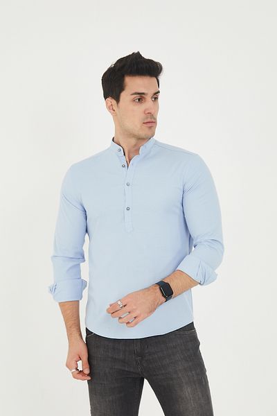 jack carisma Cămașă pentru bărbați, cu guler jumătate de pată, Lycra SLIM FIT