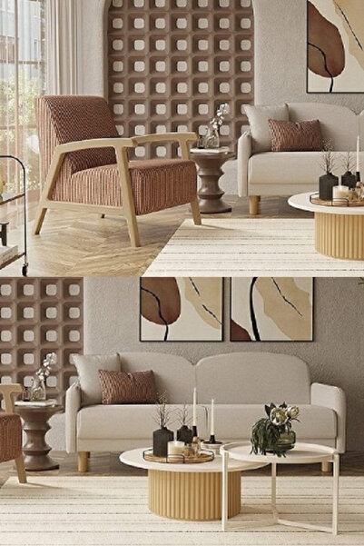 Modalife Eco Bohem Üçlü Midi Düğün Paketi - Oturma Grubu / Yatak Odası Takımı / Yemek Odası Takımı