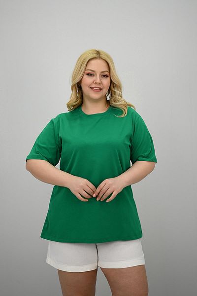 Koza Butik Women's Large Size Short Sleeve Crew Neck Oversize T-Shirt 1963-25