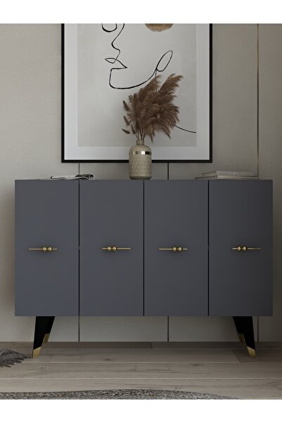 cantek dizayn QUARTCT (KM120) KONSOL ANTRASİT-ALTIN (SALKIM KULP)