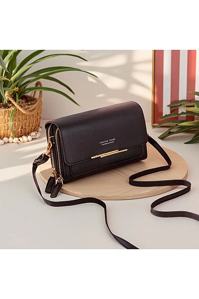 Milena Life Women's Korean Style Large Capacity Wallet with Long Strap Shoulder and Crossbody Bag Function Mobile Bag
