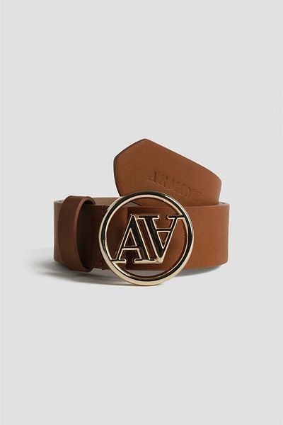 Armine Leather Belt with Logo - 25Yd005 Model