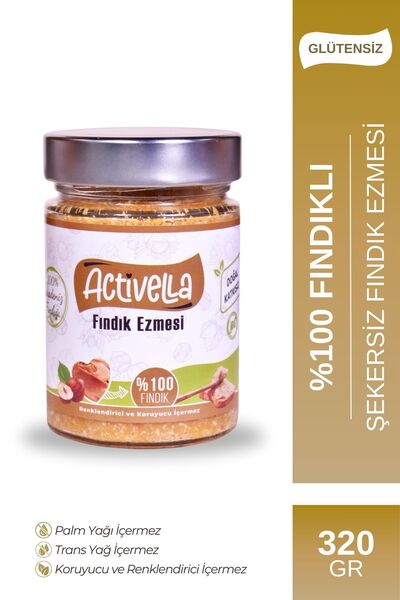 Activella Şekersiz Fındık Ezmesi 320gr %100 Fındıklı