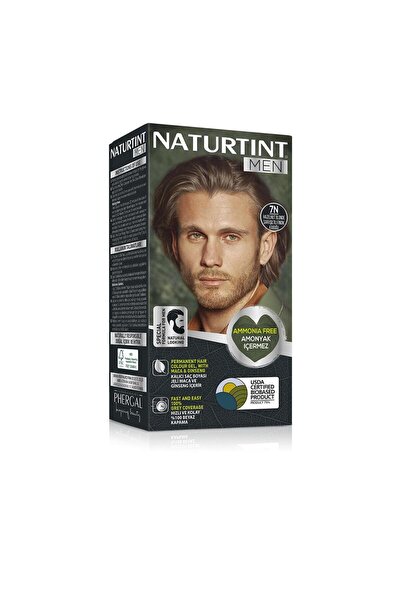 Men 7N Sarı Işıltılı Fındık Kabuğu Erkekler için Doğal Saç Boyası 170ML