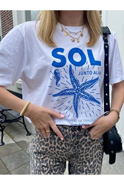 Jose Clothing Tricou imprimat cu mânecă scurtă cu croială supradimensionată