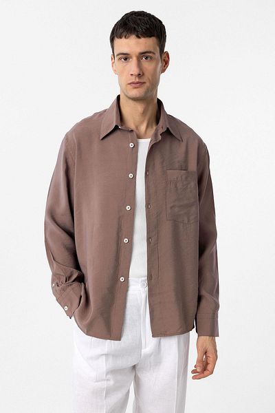 Antioch Brown Modal Fabric Relax Fit Men's Shirt