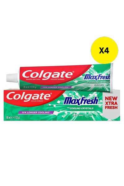 Colgate X4 - COLGATE TOOTHPASTE 100ML MAX FRESH CLEAN MINT