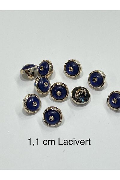 karantuhafiye Navy Blue Metalized Button Set 02734 Number 10 Pieces