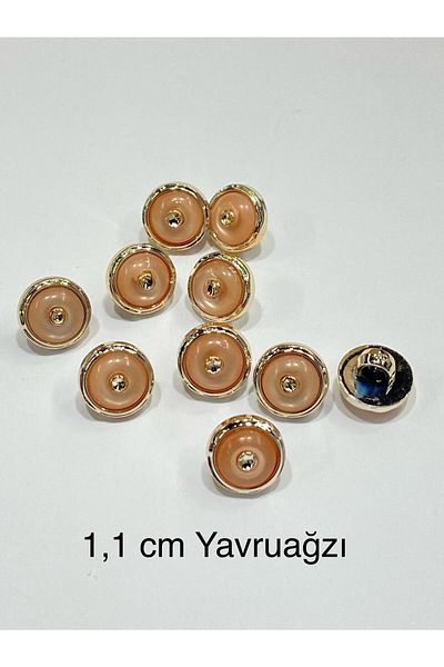 karantuhafiye Blouse Button / Metalized (Plastic) Button/02734 /Set of 10 / Yavruağzı