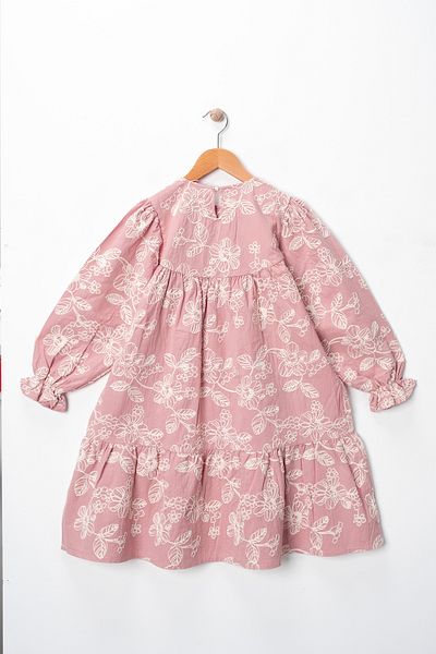 ILY Kids Vintage Flower Embroidered Girl's Casual Dress