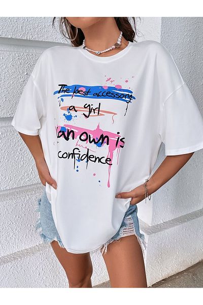 Bengi Clothing Oversize Cut Short Sleeve Printed T-Shirt