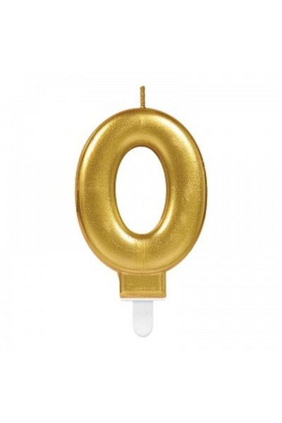 Skygo 0 Number Candle Gold Color