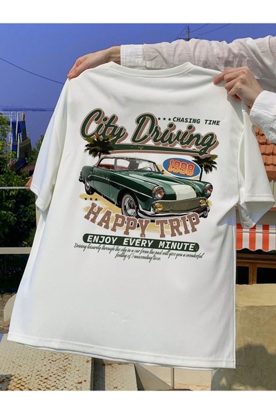 Jose Clothing Tricou imprimat cu mânecă scurtă cu croială supradimensionată