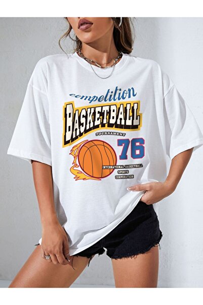 Jose Clothing تي شيرت مطبوع بأكمام قصيرة وقصة كبيرة الحجم