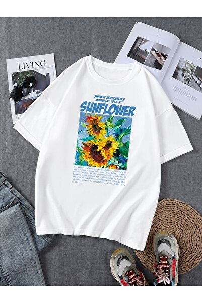 Jose Clothing Tricou imprimat cu mânecă scurtă cu croială supradimensionată