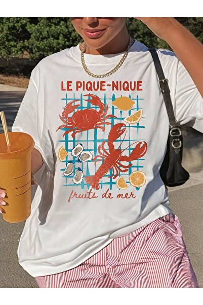 Jose Clothing Tricou imprimat cu mânecă scurtă cu croială supradimensionată