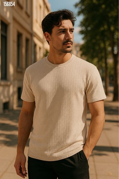 Kokosh moda Ανδρικό μπλουζάκι με κοντομάνικο ζιγκ-ζαγκ σχέδιο