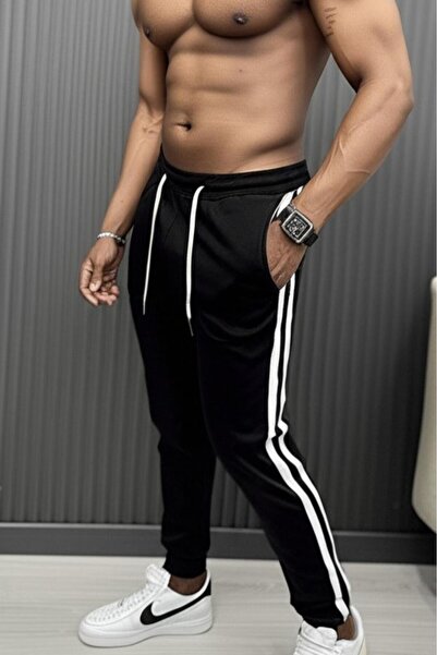 NO 601 Ανδρικό μαύρο καλοκαιρινό Extrafor Skinny Sweatpants