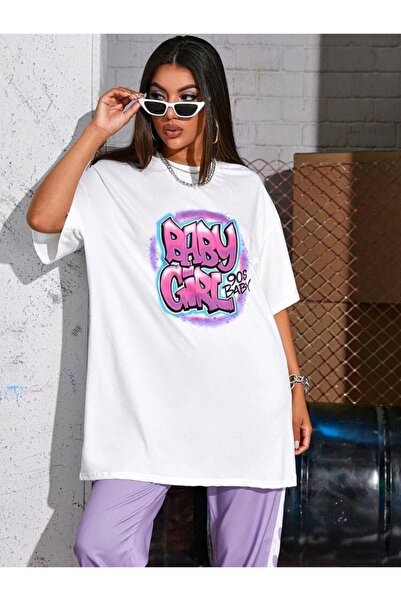 Jose Clothing Tricou imprimat cu mânecă scurtă cu croială supradimensionată