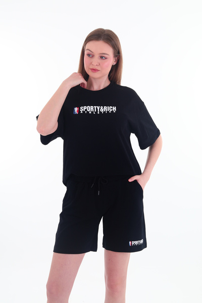 Rich Women's Short Sleeve Bottom Top Shorts Suit