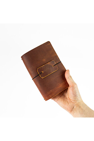 noft A6 Travel Notebook Deri Defter Kılıfı - Seyahat Defteri 12 x 17cm