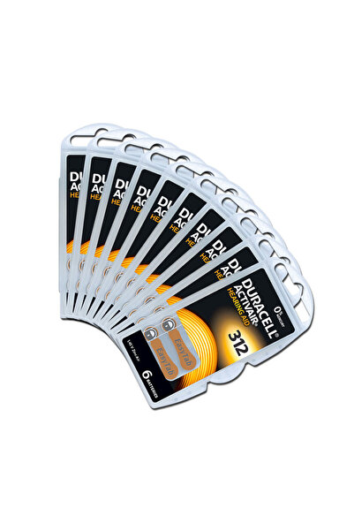 Duracell 60-Pieces (312 Size) Activair (PR41) Zinc-Air 1.45V 0% Mercury Hearing Aid Batteries