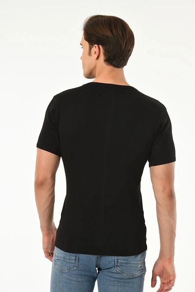 Mfö Life İç Giyim 10 Pieces Ribbed Men's Crew Neck Short Sleeve Undershirt (T-Shirt) 1St Quality 100% Cotton