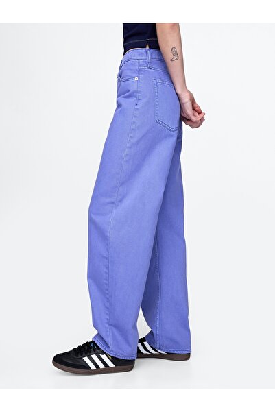 GAP Kadın Mavi High Rise Barrel Jean Pantolon