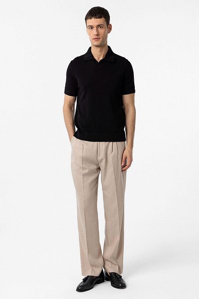 Antioch Black 100% Cotton Ash Collar Knitwear T-Shirt
