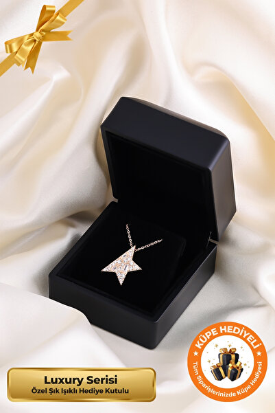 Lucente Jewellery Luxury Serisi Işıklı Hediye Kutulu 925 Ayar Rose Gümüş Kapl...