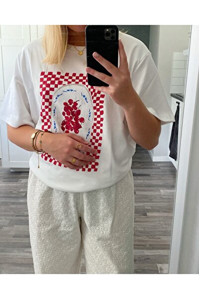 Bengi Clothing تي شيرت مطبوع بأكمام قصيرة وقصة كبيرة الحجم