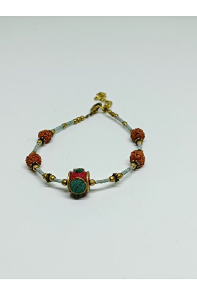 mama india alaçatı Ethnic Design Rudraksha Seed Rice Bracelet No 19