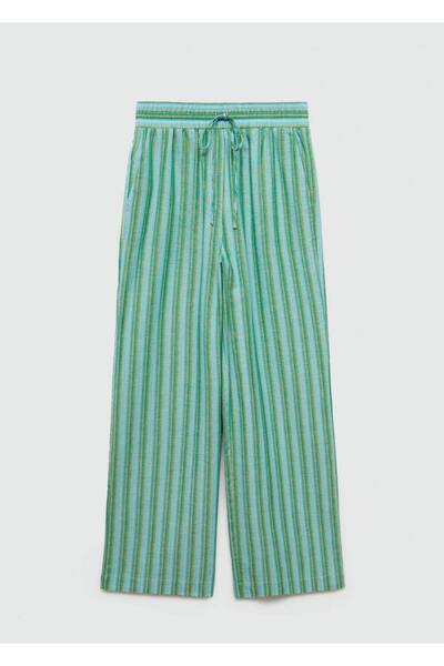 MANGO Woman Düz çizgili pantolon
