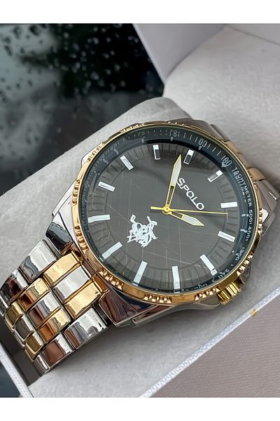 S.POLO New Season Gold Color Men's Wrist Watch with Bracelet Gift Father's Day Gift