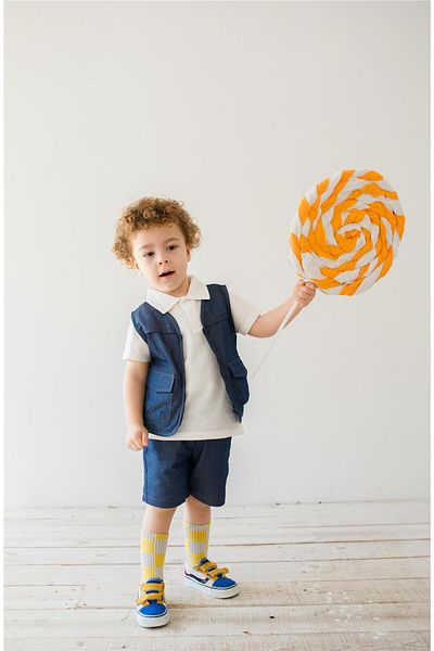 miabambim Baby Boy Denim Suit with Vest Indigo