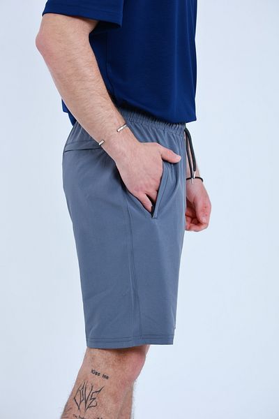 TKT Men's Parachute Fabric (Woven) Zippered Back Pocket Elastic Waist Shorts Bermuda