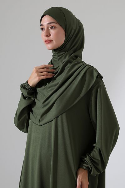 Berel Moda United Prayer Dress with Shawl Khaki