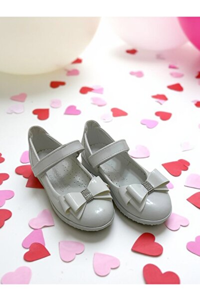 ALPELLİByAlp Devojčin leptir Sa kamenčićima mašna bela lakirana koža Ortopeds...