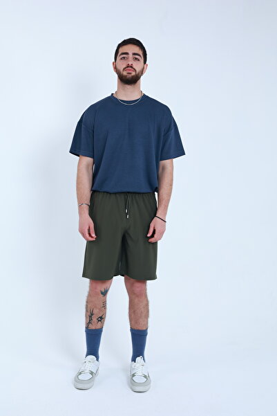 TKT Men's Parachute Fabric (Woven) Zippered Back Pocket Elastic Waist Shorts Bermuda