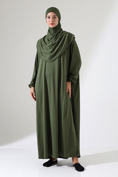 Berel Moda United Prayer Dress with Shawl Khaki