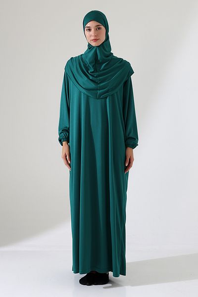 Berel Moda United Prayer Dress with Shawl Emerald Green