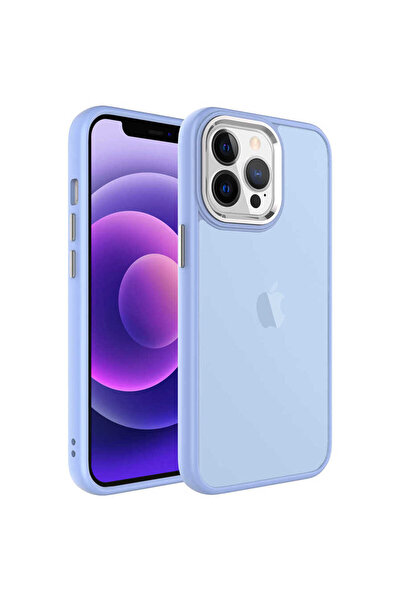 halkhouse Apple iPhone 13 Pro Max Kılıf Buzlu Sert PC Renkli Esnek Silikon Şı...