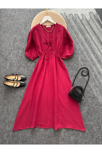modabetce Rochie de damă cu cravată de muselină