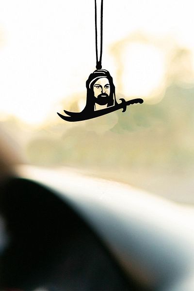mufamet Metal HzAli Motif Rearview Mirror Ornament Auto Accessory Car Ornament