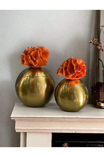 ArzzHome Dekoratif 2 Li Mercan Kutu Eskitme & Turuncu